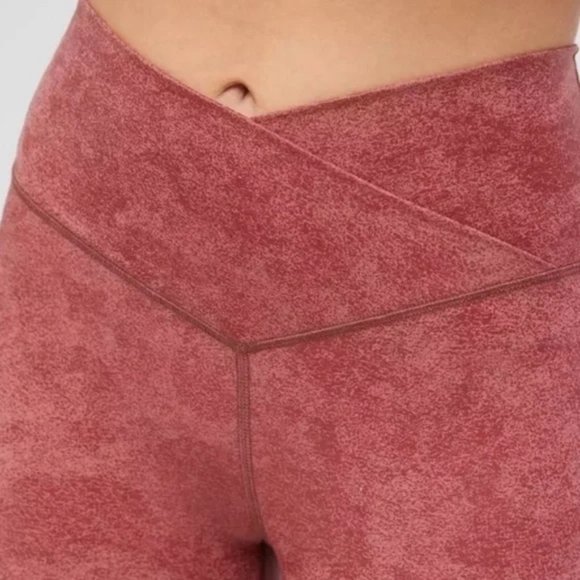 Aerie Offline Crossover‎ Faux Suede Dusty Rose Pink Legging Large Long - Picture 2 of 5
